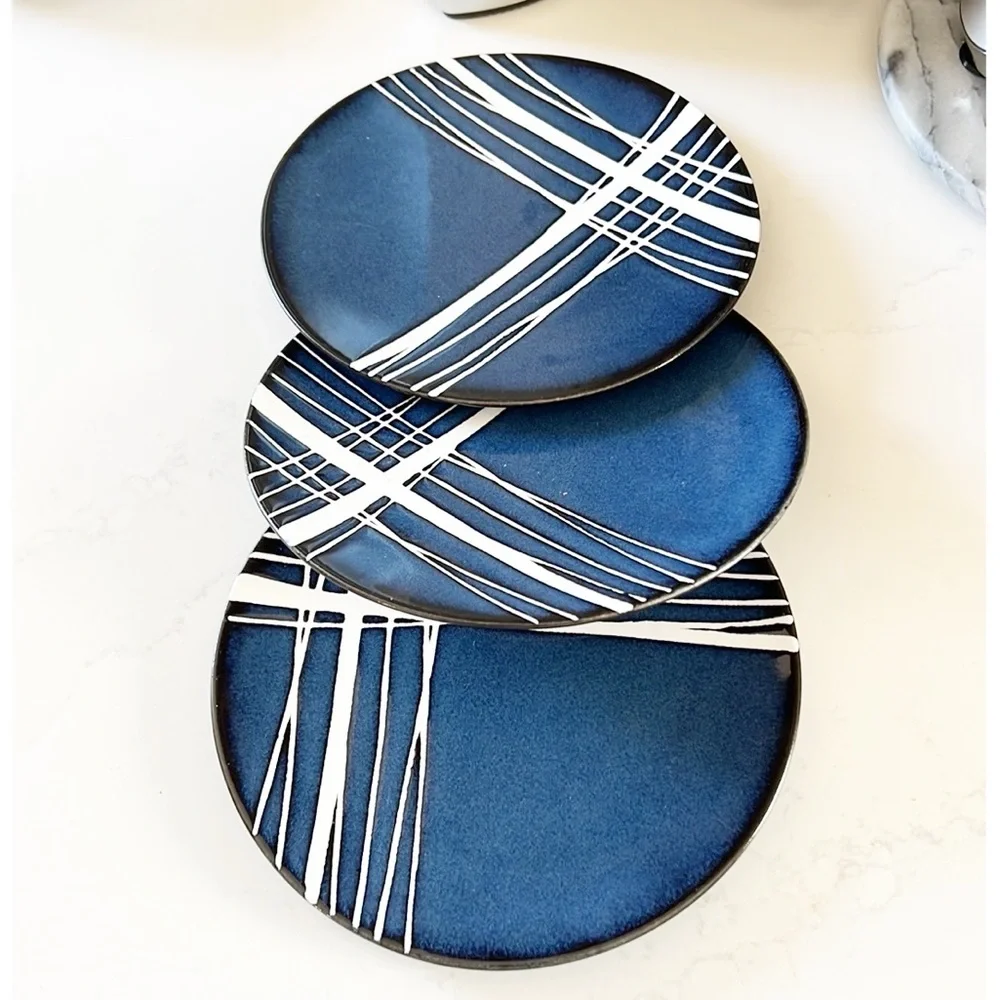 West Elm Deep Blue Ceramic Plate